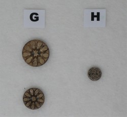 G - H - Boutons coco naturel dcor sculpt - diamtre 12, 18 et 23 mm