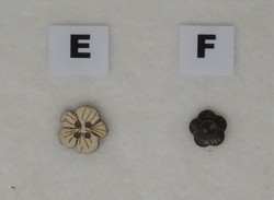 E - F - Boutons coco forme fleur diamtre 15 et 10 mm