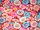 E - Morning glory (turquoise, rose sur fond orange)
