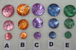 Boutons de nacre avec motifs gravs diamtre 15mm 23mm 28mm 