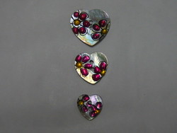 H - Coeur dcor fleurs mailles - 3 tailles 15mm - 20mm - 25mm