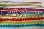 Rubans avec strass ou paillettes et perles
