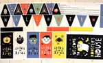 Panneau Halloween - Guirlande / sacs / affiche