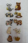 Boutons bois peint et vernis en forme d&#039;animaux trs rigolos !