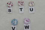 Boutons en bois peint diamtre 18mm avec motif