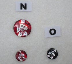 N - Rouge émaillé / O - Noir émaillé (diamètres 12 et 20 mm)
