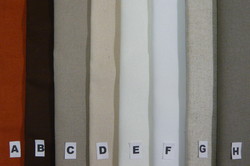 A-Rouille/B-Marron/C-Taupe clair/D-Ecru/E-Blc cassé/F-Blanc/G-Naturel clair/H-Taupe foncé